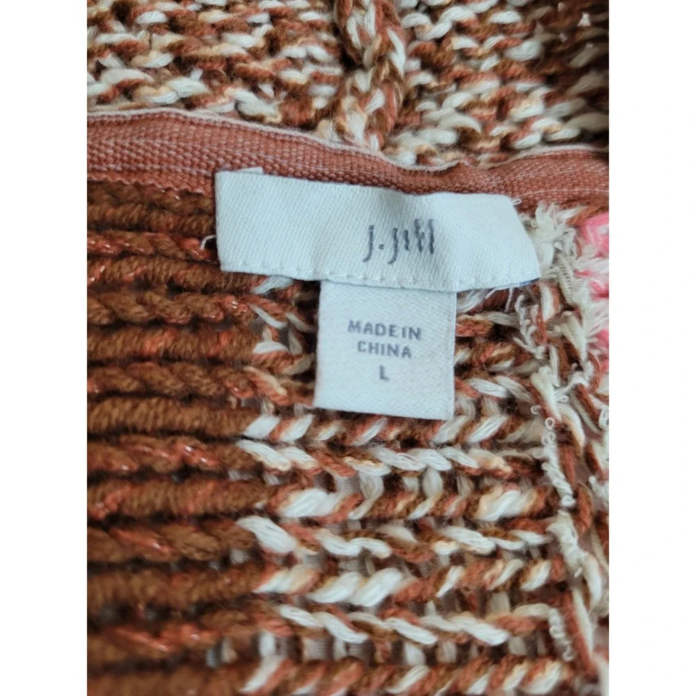 J. Jill Easy Dolman Multi-Colored Striped Open Front Cardigan Size Large - Picture 7 of 9